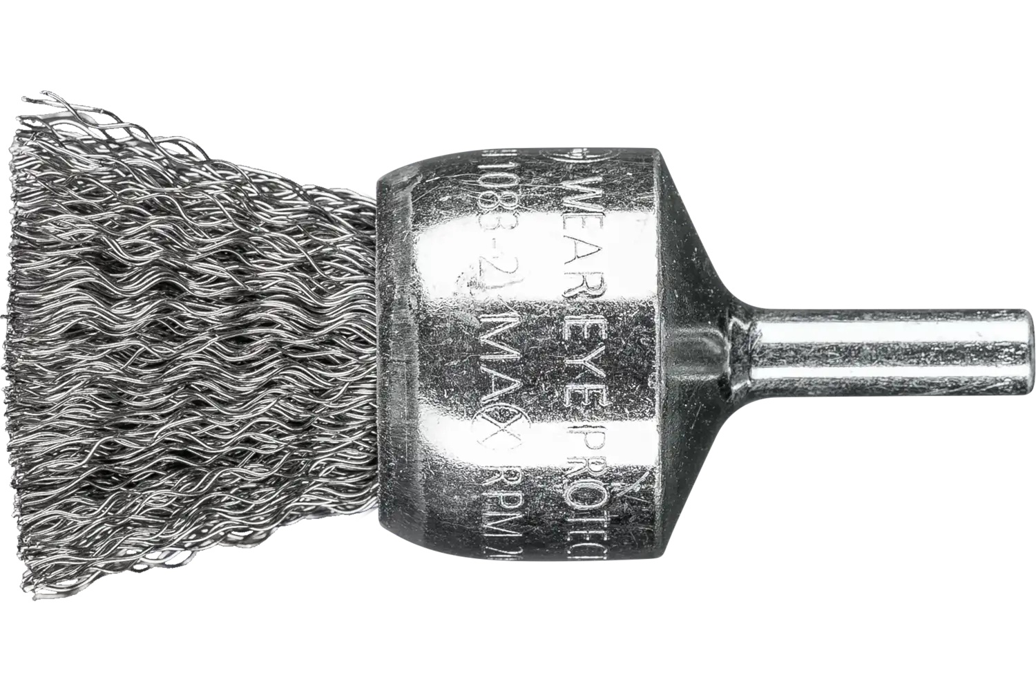 Picture of Pferd Crimped Wire End Brush Psf 1" Dia. .014 Carbon Steel 1/4" Shank